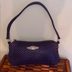 Elliott Lucca small purple leather weaved purse